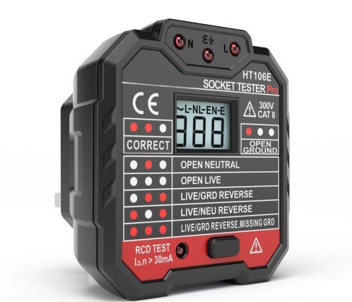 HT106E ЕС Тестер розеток Pro 110 в 230 В RCD электрическая розетка