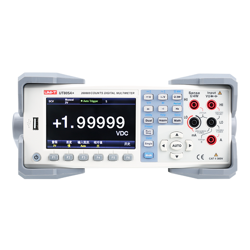 Цифровой мультиметр UNI T UT805A + True RMS, высокоточный Многофункциональный мультиметр с двойным дисплеем, Автоматический диапазон, для рабочего стола, AC/DC