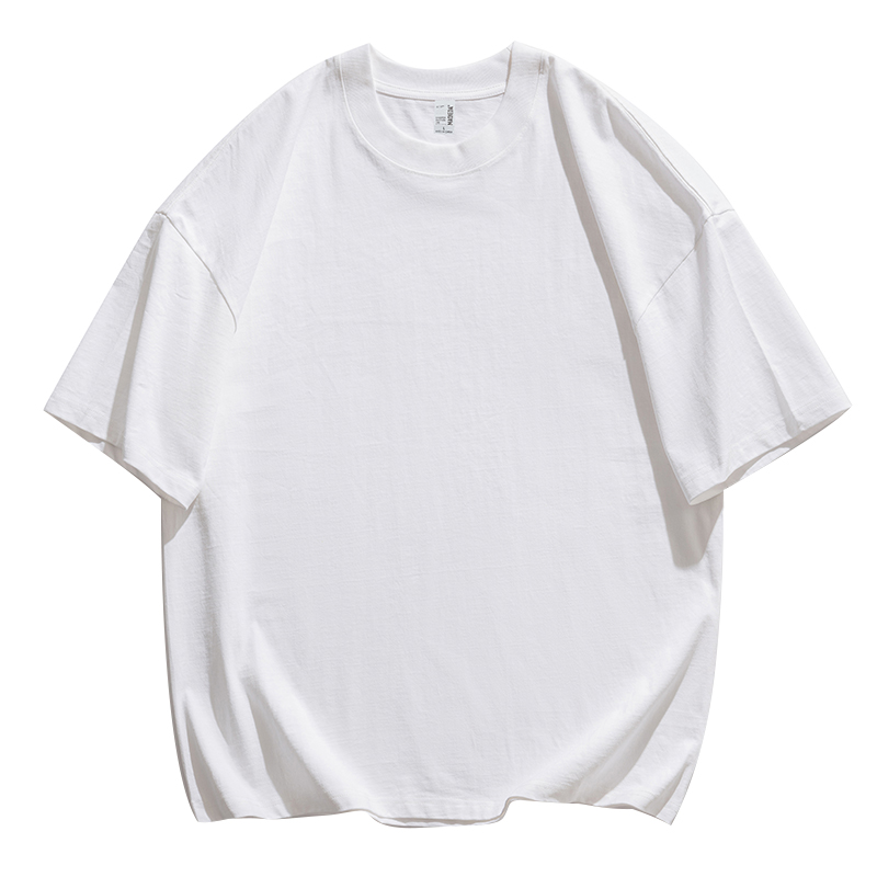 Custom Logo Ready to Ship Oversize White T Shirt Loose Fit Men's Blank Streetwear T-shirts