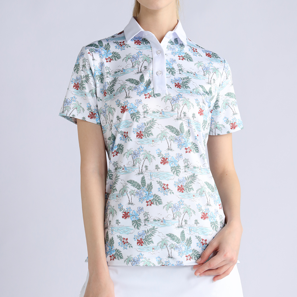 Custom OEM Logo Sublimation Print Moisture Wicking UPF50 Sport Golf T Shirts Ladies Women's Polo Shirts