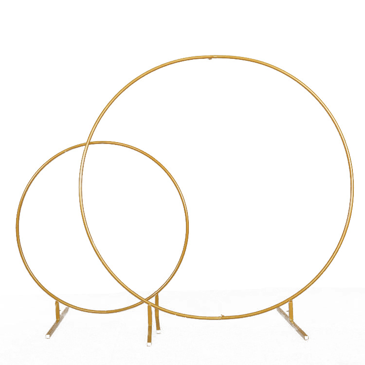 circle wedding decoration gold balloon garland arch hoop stand kit Balloon iron ring metal arch round background