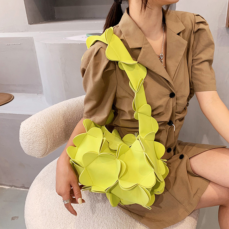 Small design bag women summer 2021 new chic flower cross-body bag versatile instagram petals under the arm bag