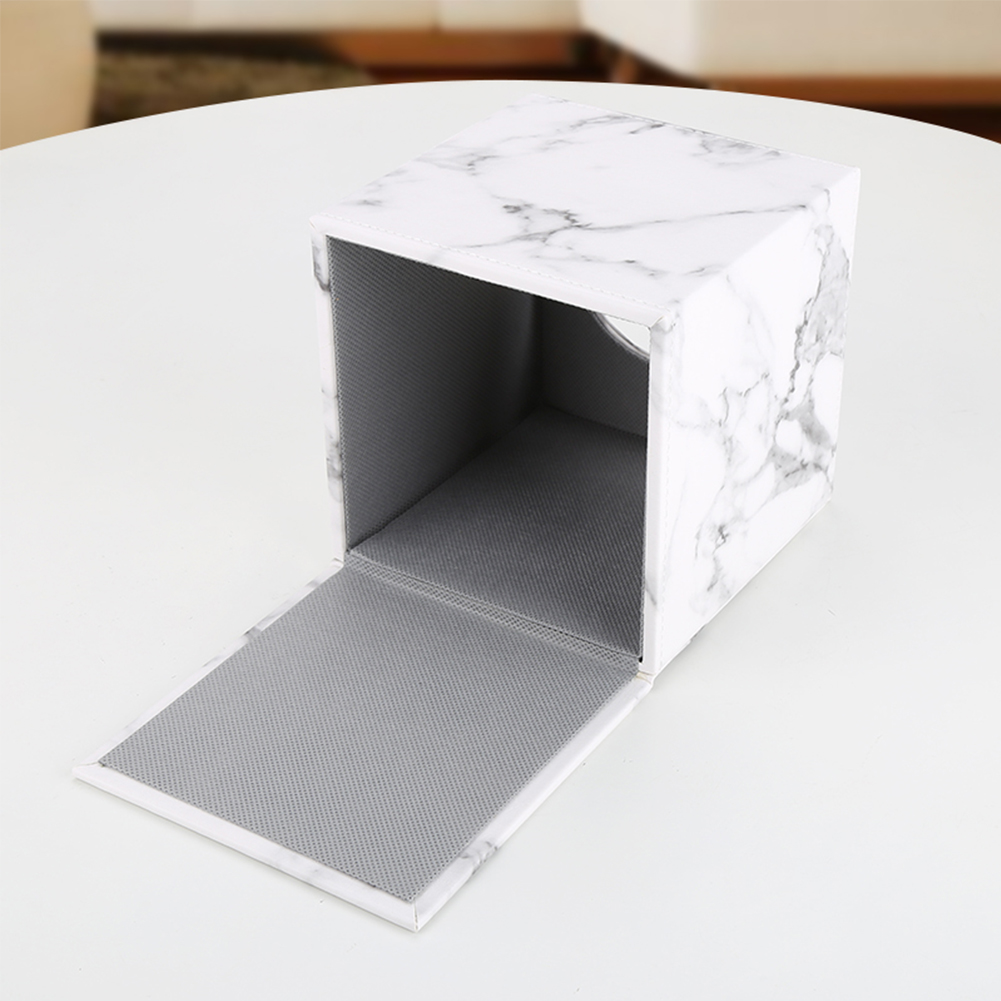 Leather wooden mini empty container tissue box