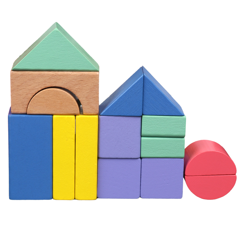 Learning Game Family Creative Wooden Rainbow Montessori Early Education Kids Stacker Brick Building Blocks magnetic building