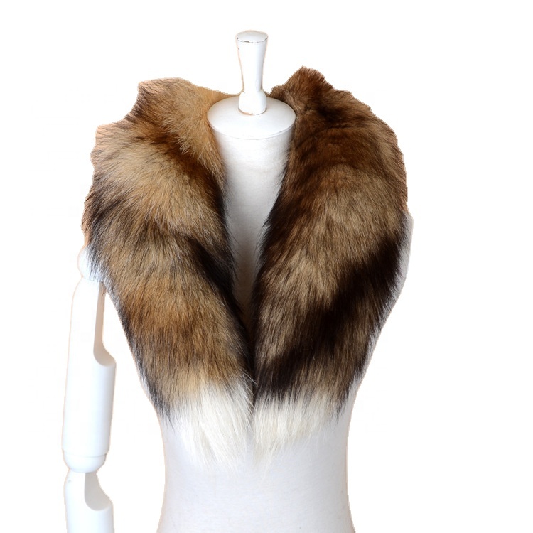Custom 100% real fox Hot Sale latest models Fox Tail Scarf Fashion real raccoon fox fur long scarf