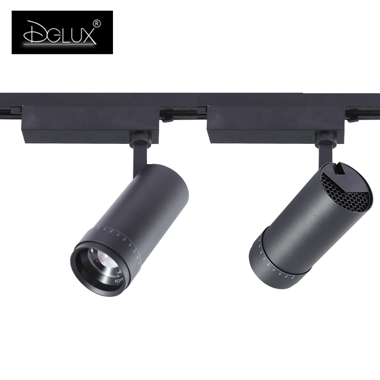 DGLUX высокой яркости витринный плакат регулируемый угол черный COB 10 20 30 Вт светодиодный Трековый светильник