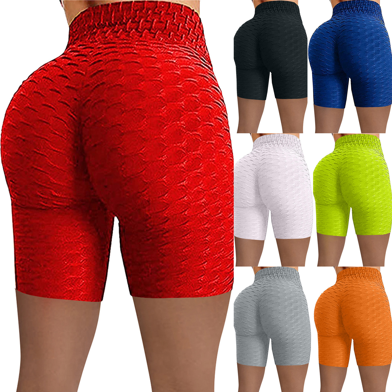 Yoga Pants Ladies High Waist Hip Fitness Sports Pants Jacquard Bubble Yoga Pants Ladies Yoga Sport Short