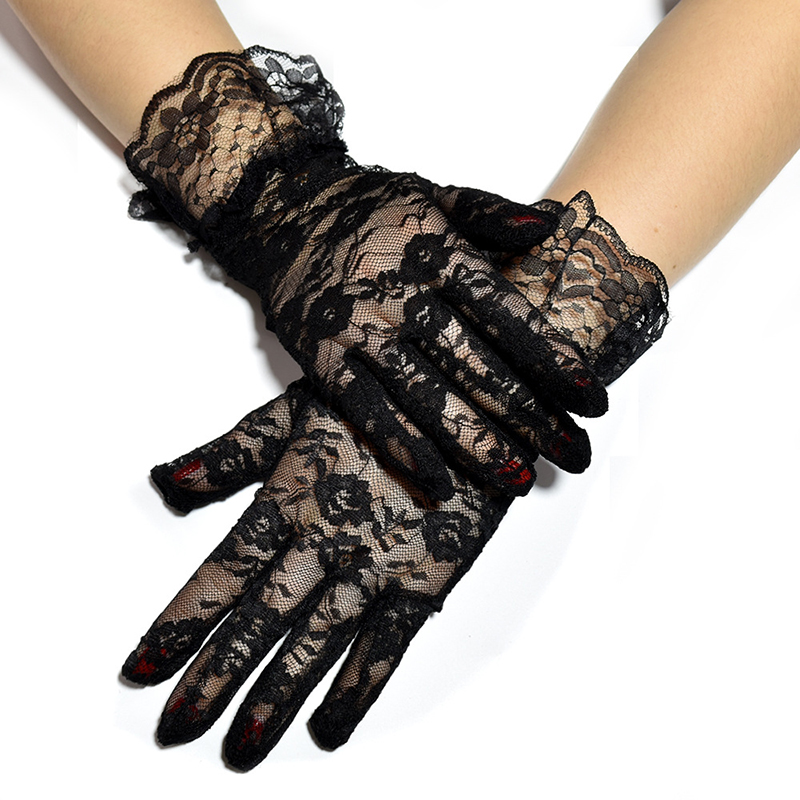 Flower Jacquard Lace Gloves Women Wedding Bridal Gloves For Lady Party Decoration