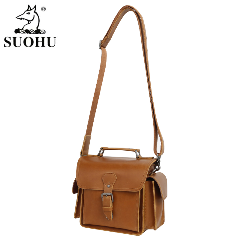 New Arrival Unisex Camera/Video Bags Custom Logo Crazy Horse Leather Camera Bag Backpack Camera Shoulder Bag