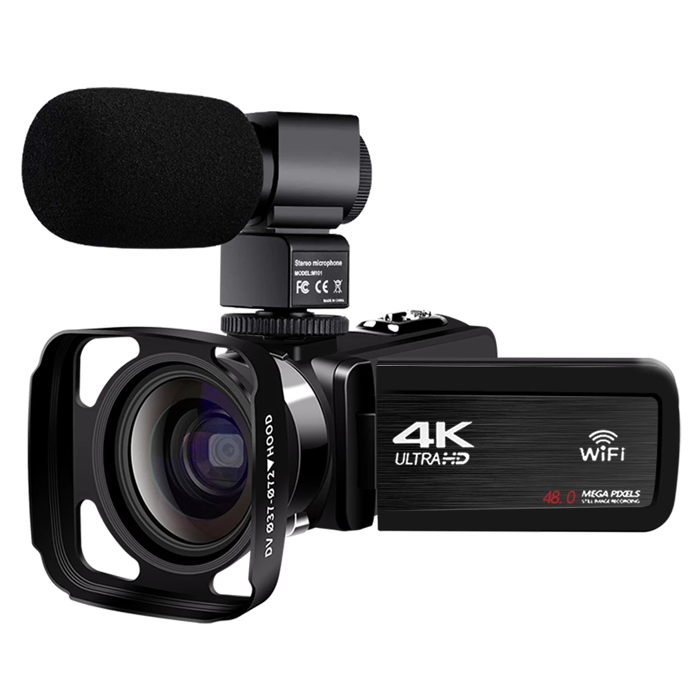 Недорогая Высококачественная видеокамера HD 4K 48MP 16x с цифровым зумом, видеокамера с 3,0 сенсорным экраном, цифровая видеокамера 4K