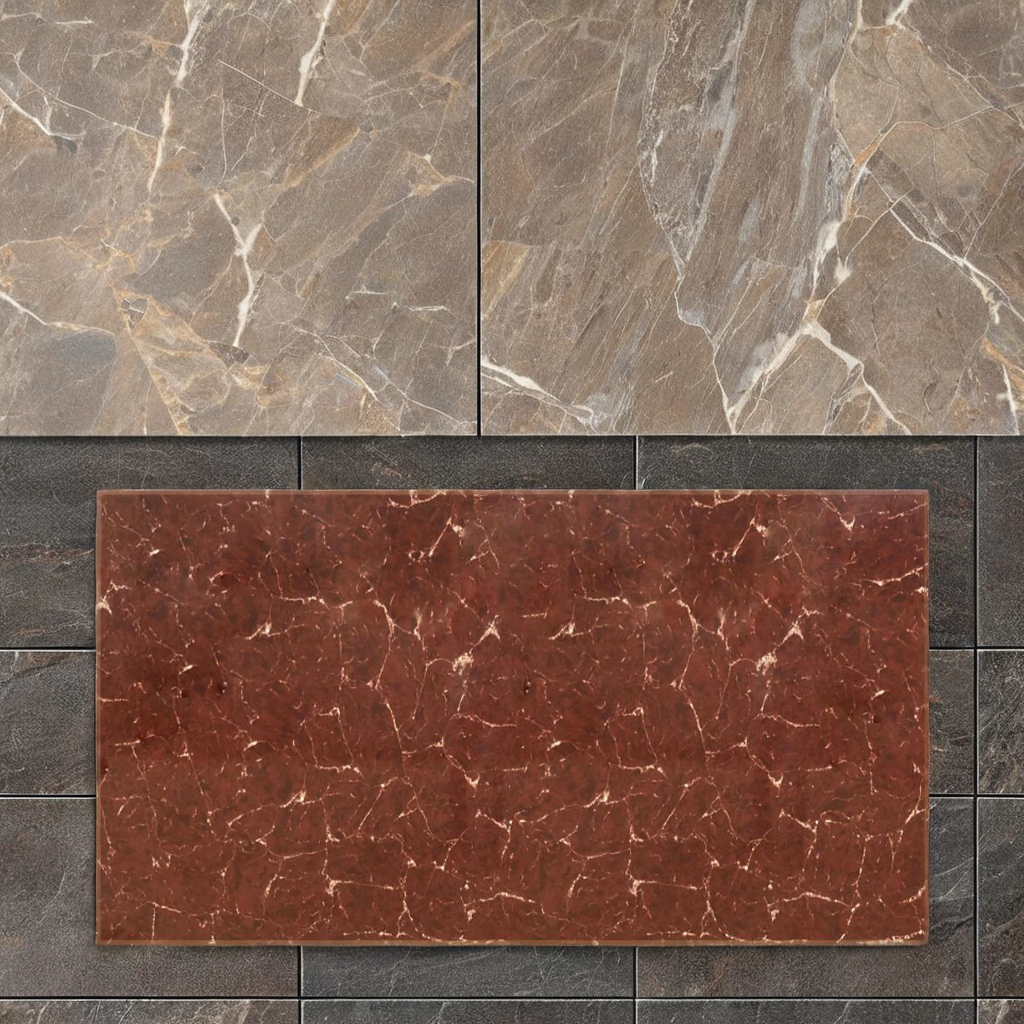 HZX Modern Red Quartz Stone Slab for Kitchen Island Countertops 3D Model Design Capable for Hotels