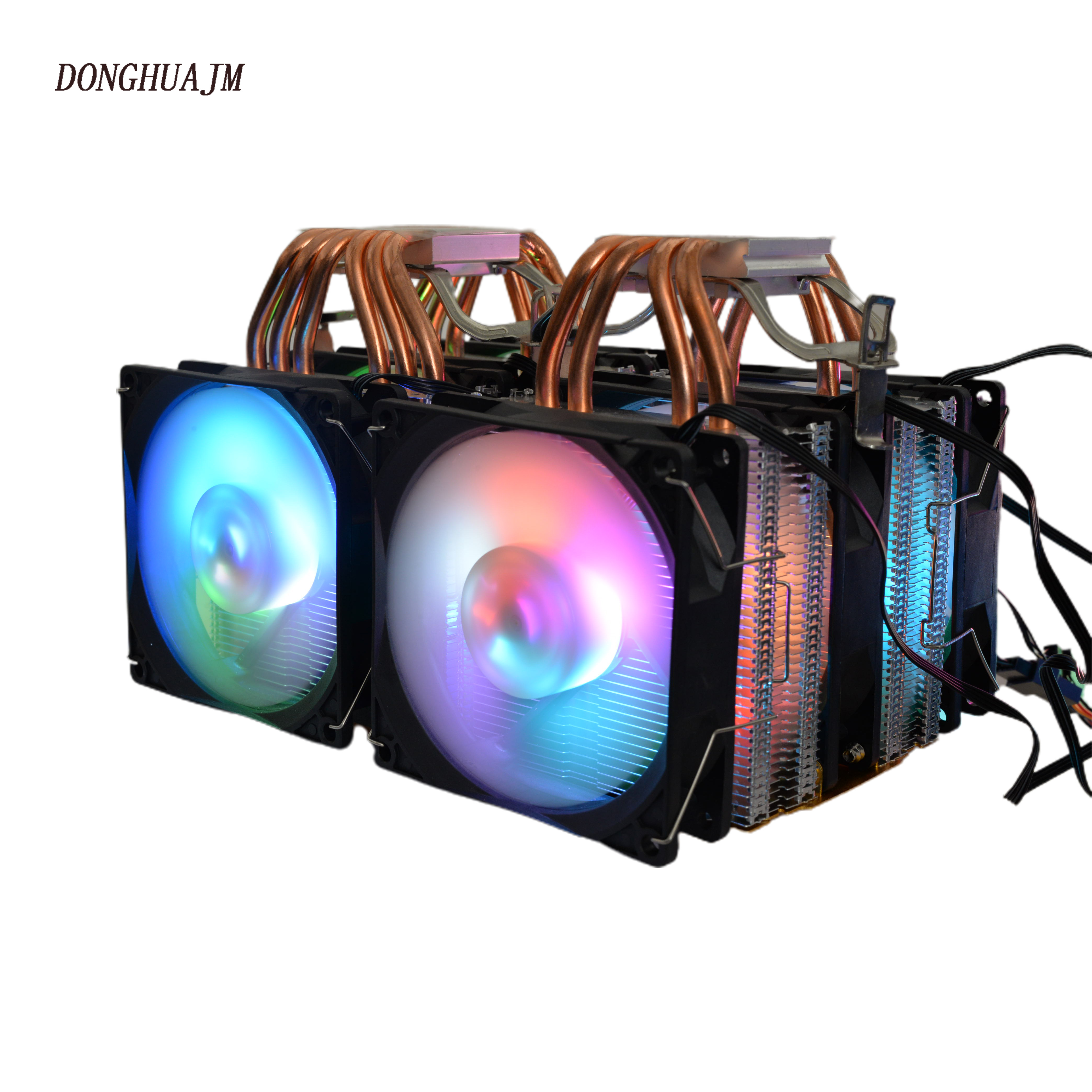 По индивидуальному заказу 12v 4-проводной мощности интерфейс Rgb процессорный кулер для core i3/i5