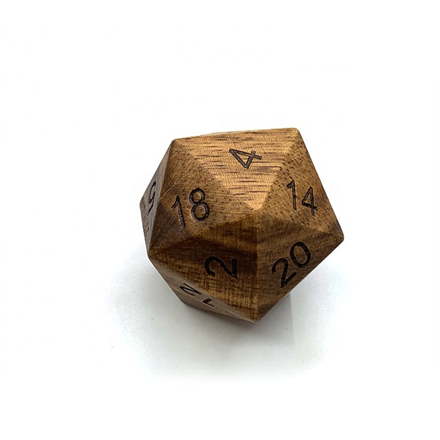 Набор деревянных костей для ролевых игр DND D20 33 мм, кости для ролевых игр, подземелья из цинкового сплава, металлические многогранные кости, игры DND, деревянный логотип, 14-20 мм куб