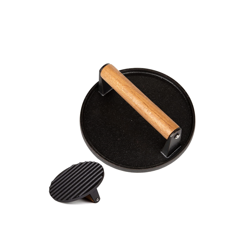 Perfect Heavy Duty Steak and Burger Press With Wooden Handle for Grills, Griddles and Flattops