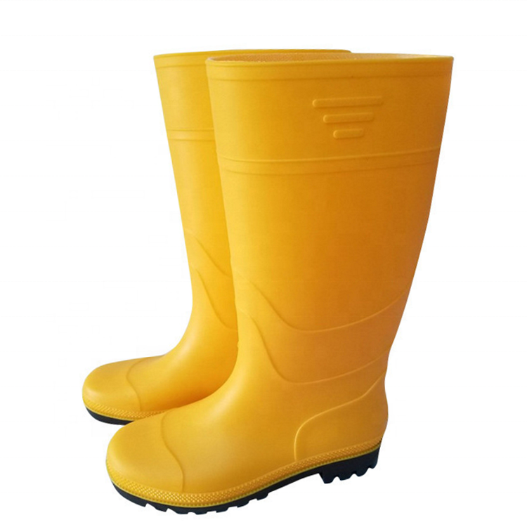 Italian design Popular styles steel toe cap steel midsole chemical resistant mining yellow farmer PVC High calf rain boots
