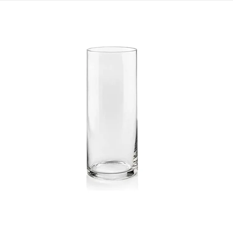 High transparent central decoration cylindrical glass vase used for flower floating candlestick wedding center decoration party