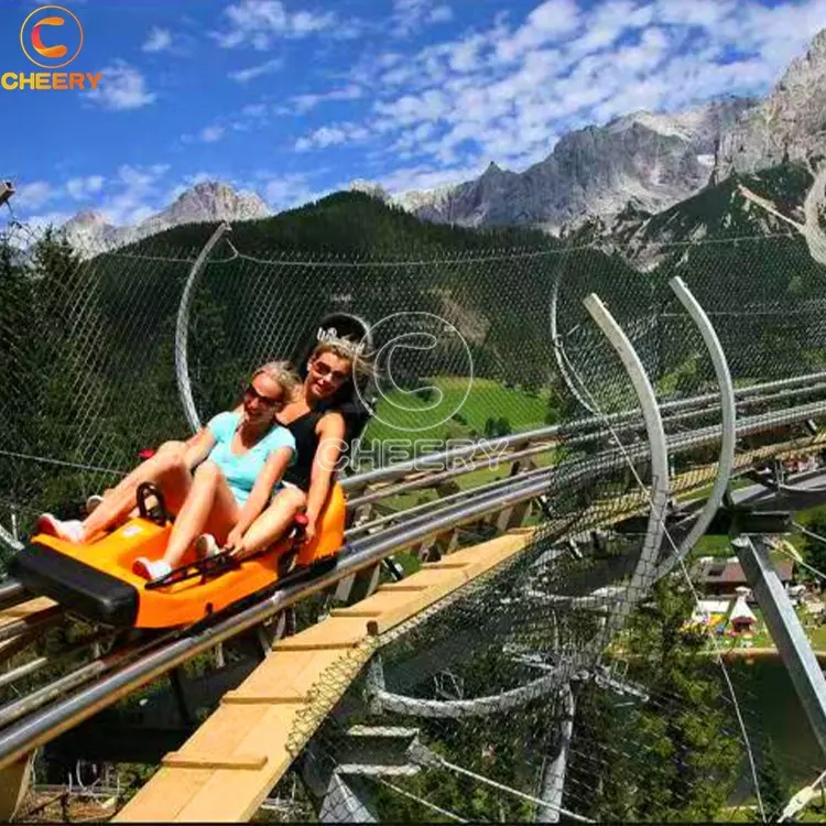 Adventure park equipment mountain slide roller coaster amusement park thrill ridge runner pipe sled rail rides
