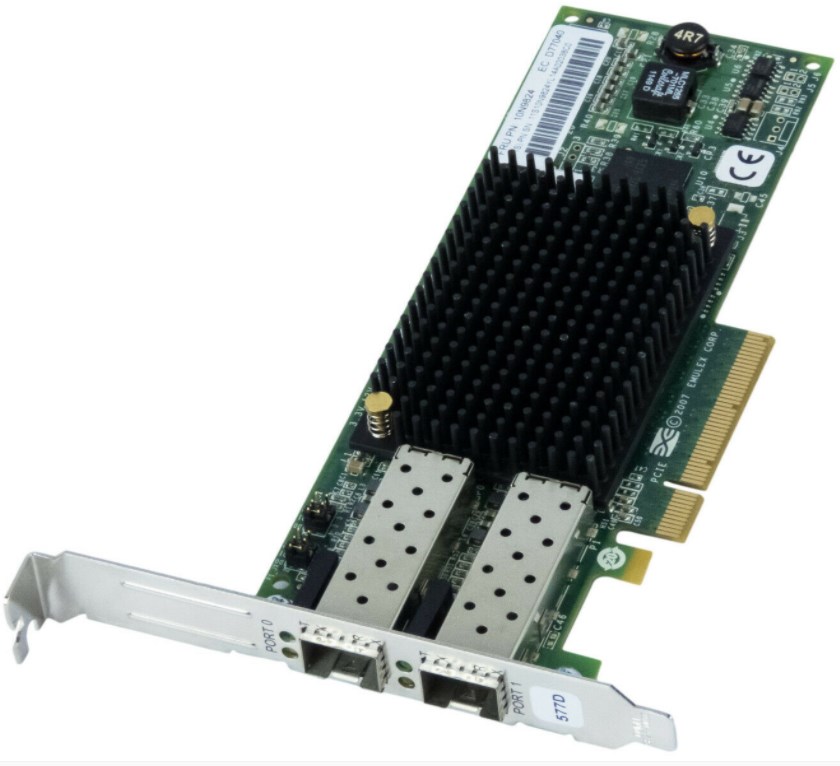 Адаптер хоста-шины используется для 5735 577D 8 Гб PCI-E IBM Emulex LPE12002 PCI-E 8 Гб двухпортовый волоконно-канальный HBA + 2x SFP 10N9824