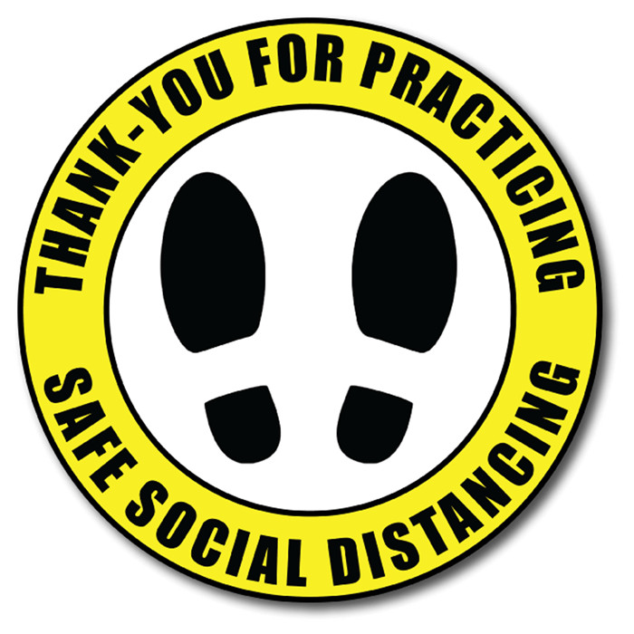 OEM/ODM Social Distancing Floor Decal Safety Distance Floor Sign Sticker