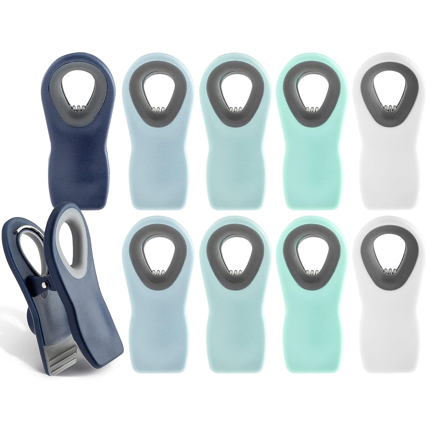 Bag Clips with Magnet and Chip Clips & Wide Bag Clips for Food Storage with Air Tight Seal Grip & Food Bag Clamp Clips