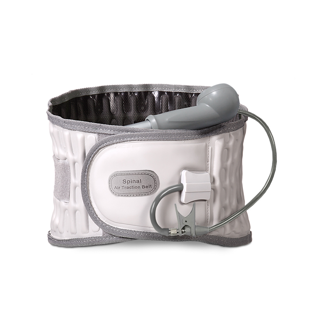 Manual inflatable lumbar support waist physiotherapy belt spinal traction unit device for lower back pain relief