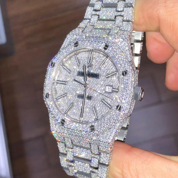 GIGAJEWE Strap Wristwatch Quartz Glass White gold or yellow gold Moissanite Watch