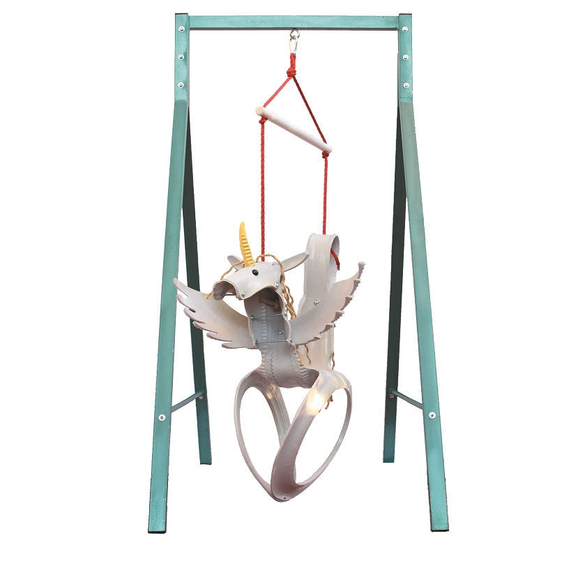 swing set Recycled Tire swing kids Swing for Kids 3 to 10 years old Gray unicorn
