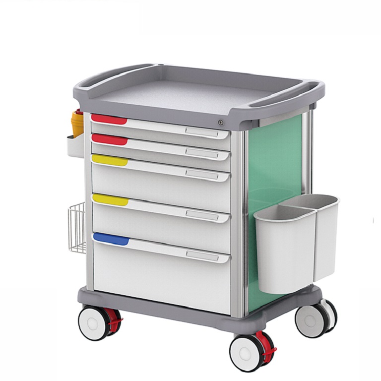 Hot selling new design good quality medical emergency trolley first aid carts with wheels