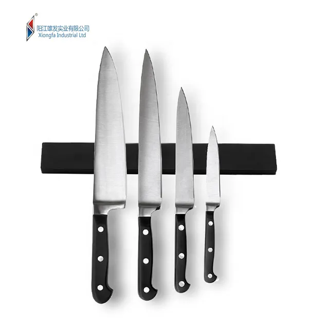 16 Inch Black Silicon Stainless Steel Magnetic Knife holder Magnetic Knife bar knife rack For Kitchen