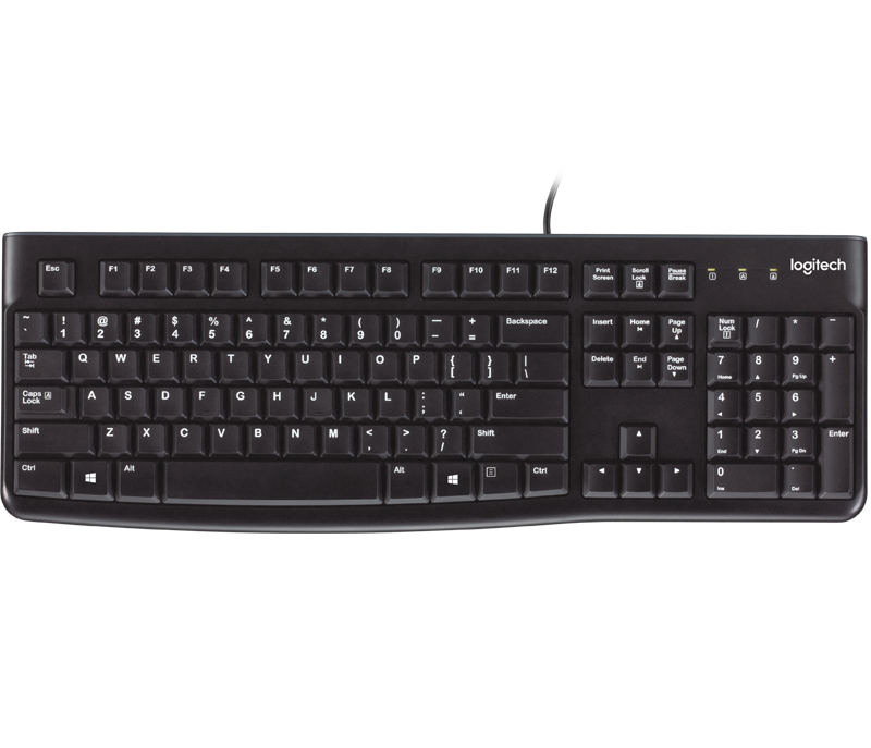 Новая проводная USB клавиатура Logitech k120 plug and play водонепроницаемая и прочная для ПК и ноутбука
