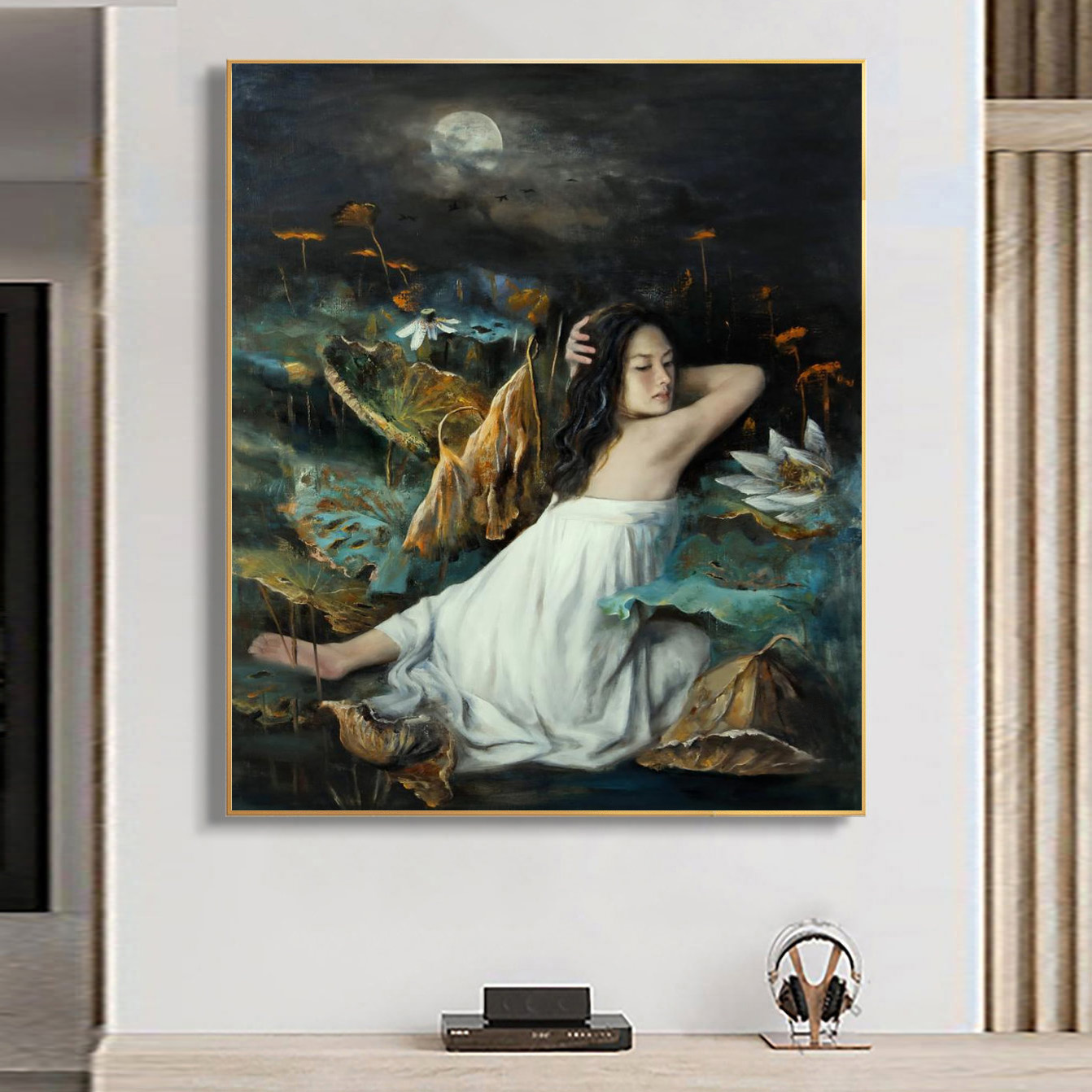 Contemporary modern decor romantic nude naked weman canvas painting wall artwork