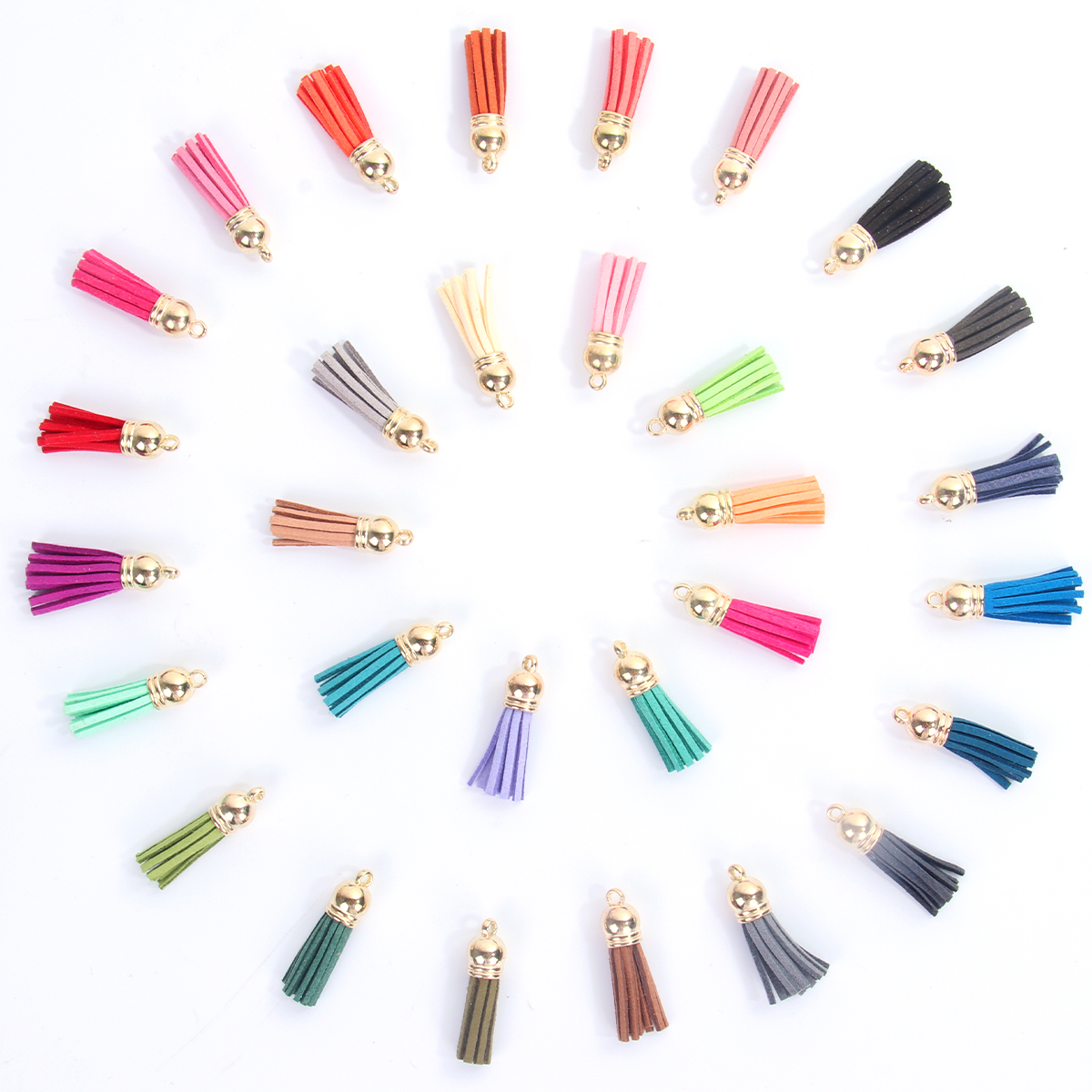 DIY Suede Tassel Fringe Pendants Boho Tassel Keychain Bulk Leather Tassel for Jewelry Making Craft