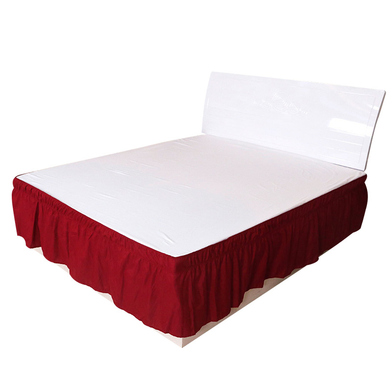 Five Star Hotel home 100 Polyester Decorative Fitted Bed Skirt Queen King Plain Fabric