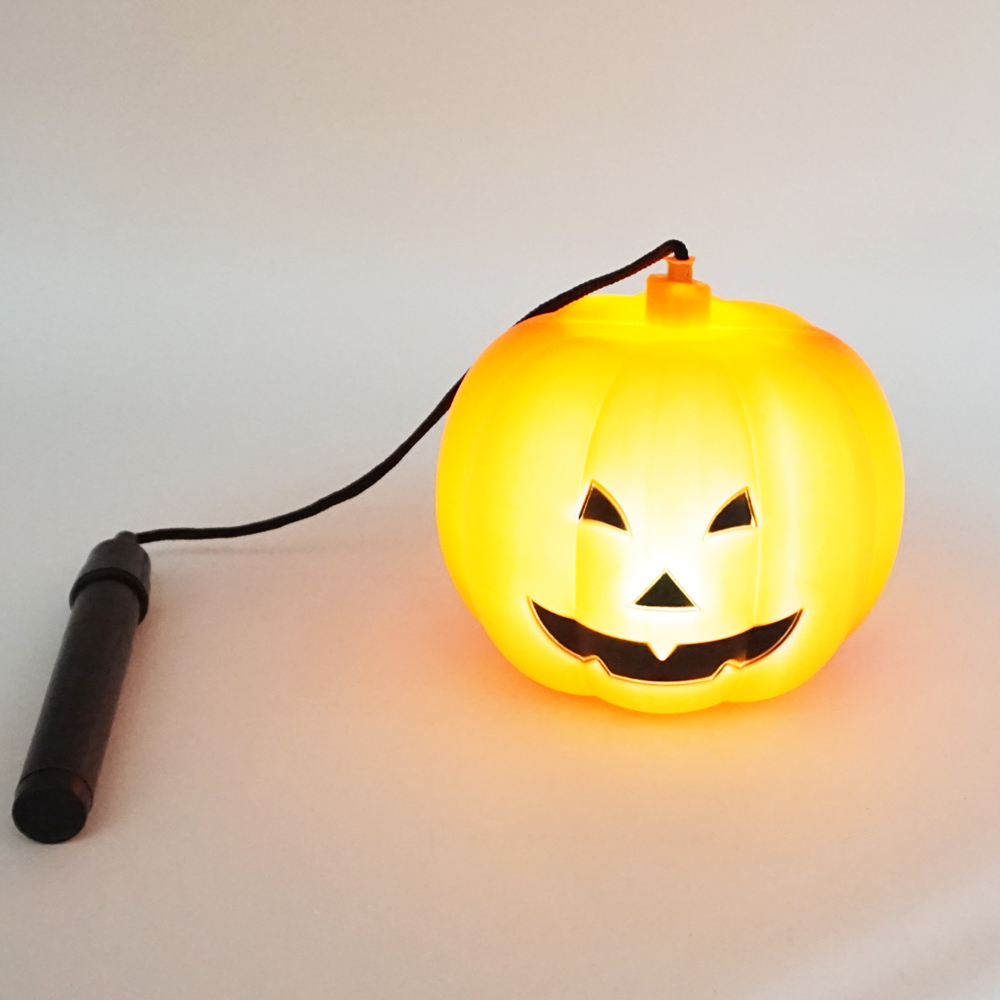 Plastic Handle Pumpkin Lantern Halloween Decoration