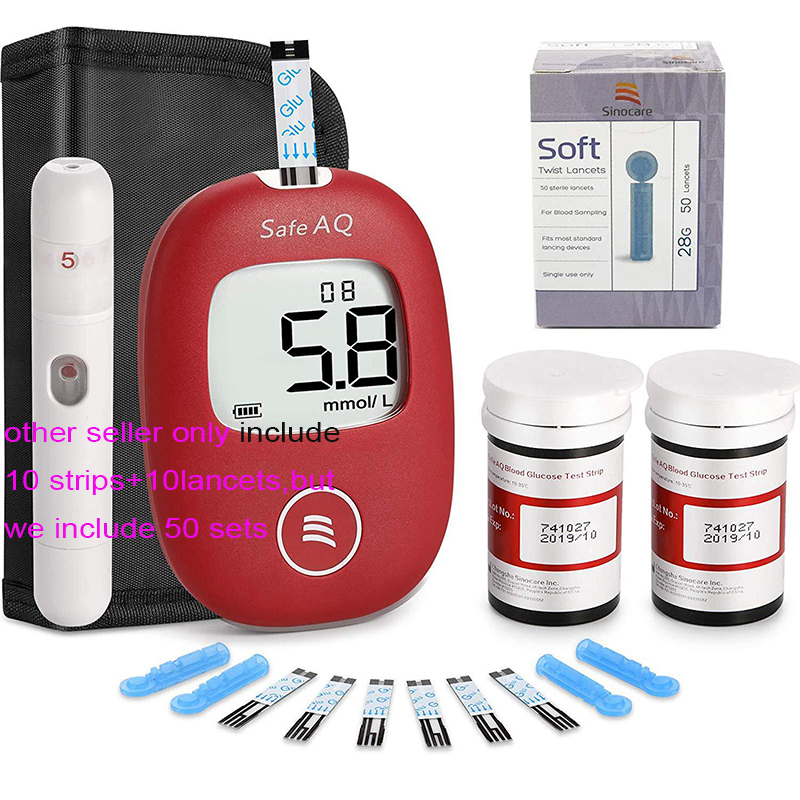 Diabetes Glucometer Smart Blood Glucose Meter Kit with Strips Painless Blood Sugar Test