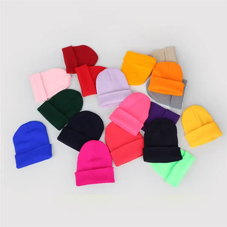 Winter Knit Custom Embroidered Logo Beanies Cap Unisex adult Knitted Beanie Hat for Women Men