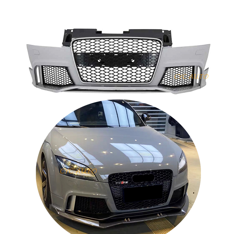Передний бампер TTRS с ABS передней решеткой, горячая Распродажа, полипропиленовый корпус для Audi TT MK2 2008 2009 2010 2011 2012 2013 2014