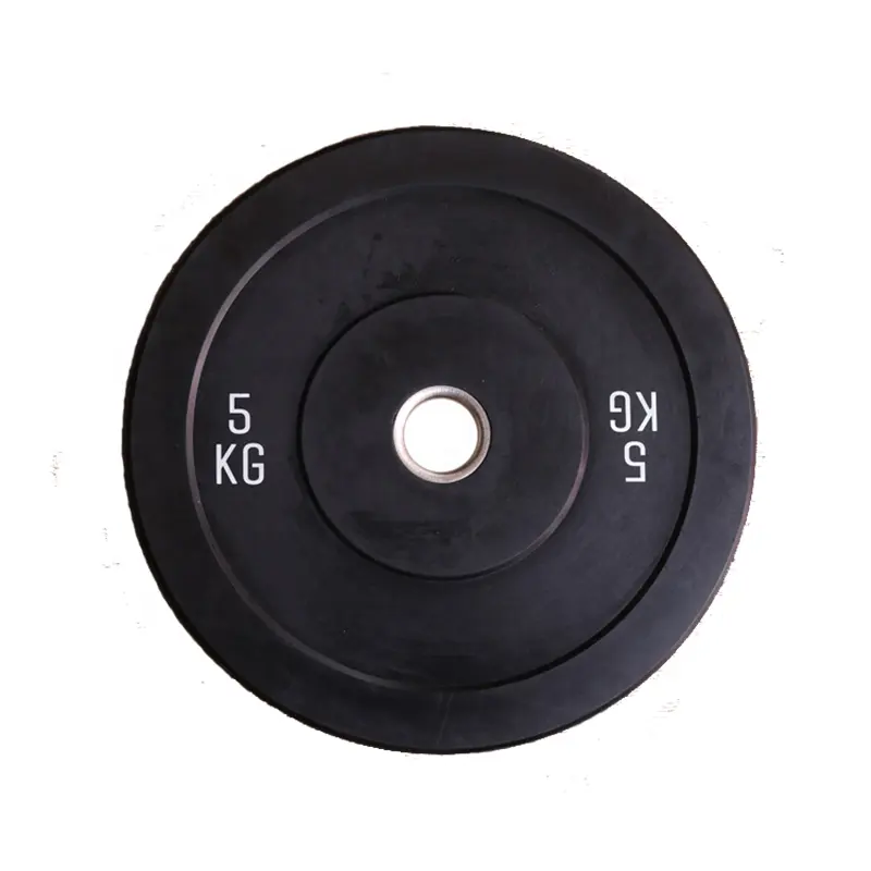 Fitness Gym Workout Barbell Weight Lifting LBS KG Custom Black Rubber Bumper Plates