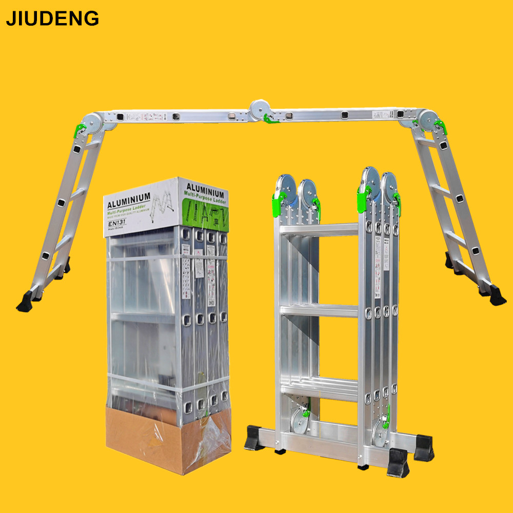 Customized Aluminum Compact Ladder 4 x 2 3 4 5 6 Steps 8 12 16 20 24 Foot