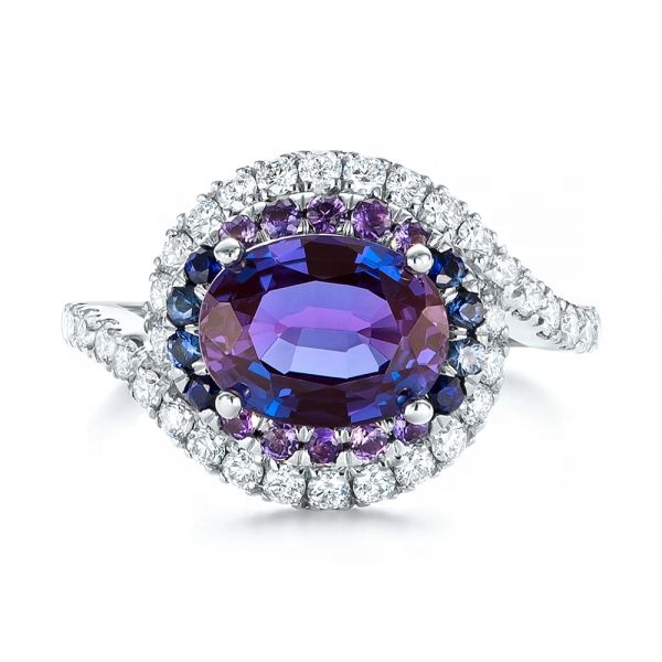 Hot Selling Alexandrite Jewelry 925 Sterling Silver Alexandrite Engagement Ring