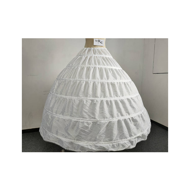 111cm Polyester White Petticoat Six Rings Bride Mermaid Under Skirt Petticoat