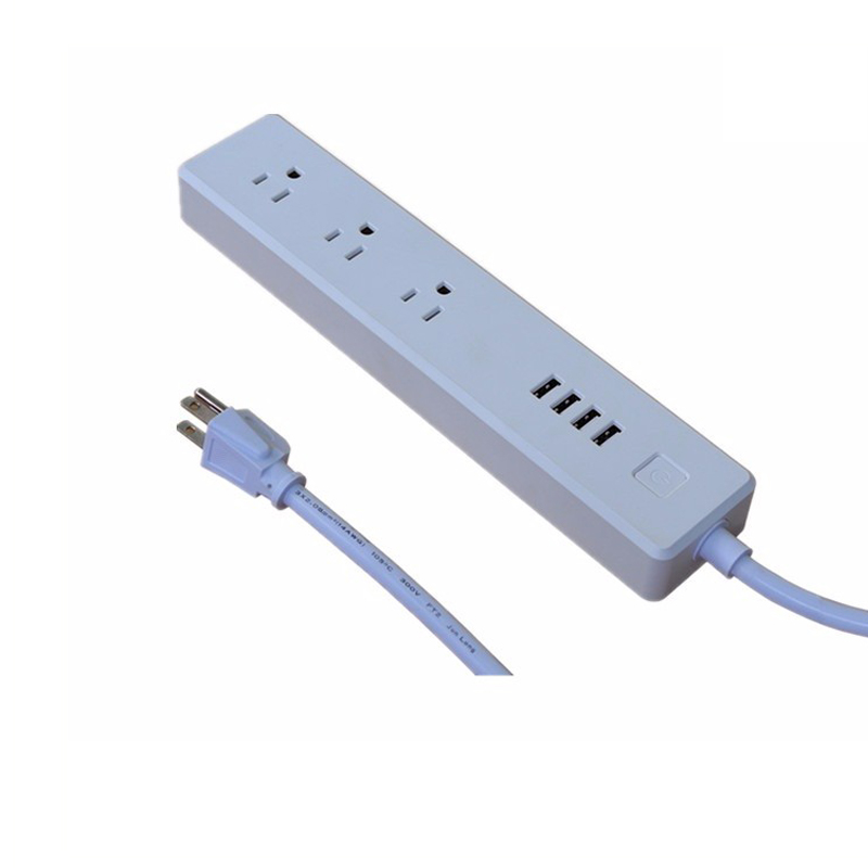 Wifi Smart Power Strip Smart Alexa Socket Voice Control With 3 Sockets And 4 Usb Ports