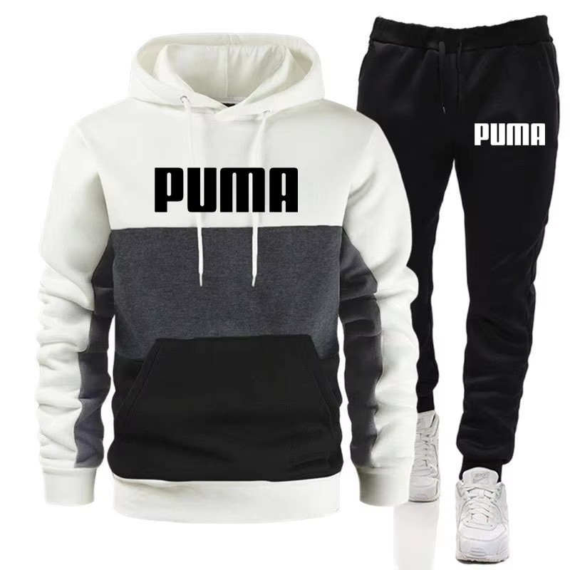 New autumn and winter top fashion trend N brand hooded 2-piece men's sweater sportswear