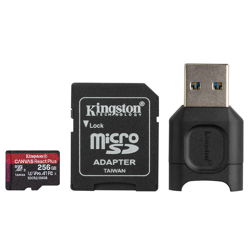 Бесплатное устройство для чтения карт адаптер Kingston SDCR2 64 ГБ micro SDXC холст реагируют плюс 285 МБ/с. читать UHS-II, C10, U3, V90, A1 слот для карт памяти