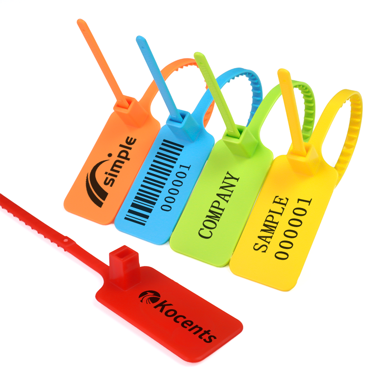 PTS-019 Customizable full plastic trips security seal non-slip tail zip tie tag staples for security seals plastic