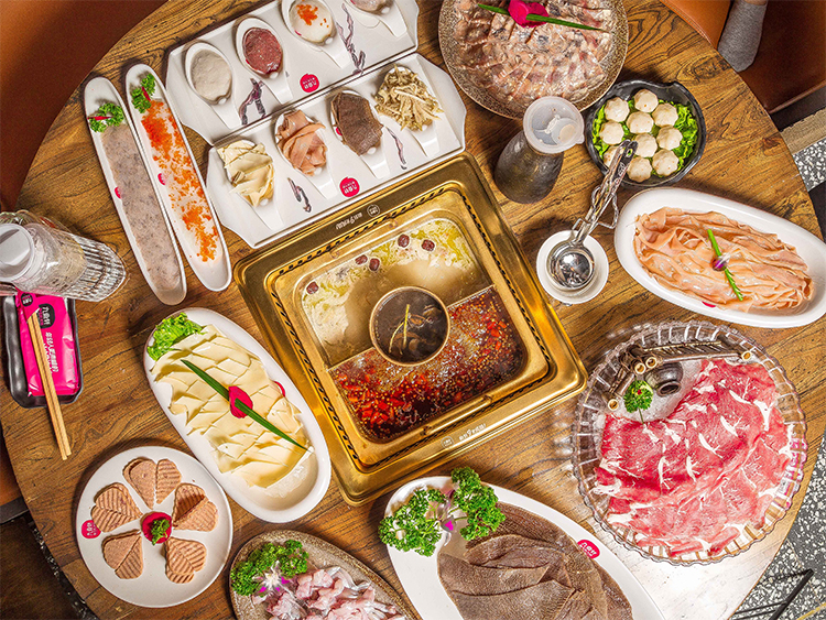 Commercial Stainless Steel and Top Marble And Rose Stainless Steel Frame Smokeless For Restaurant Hot Pot Table