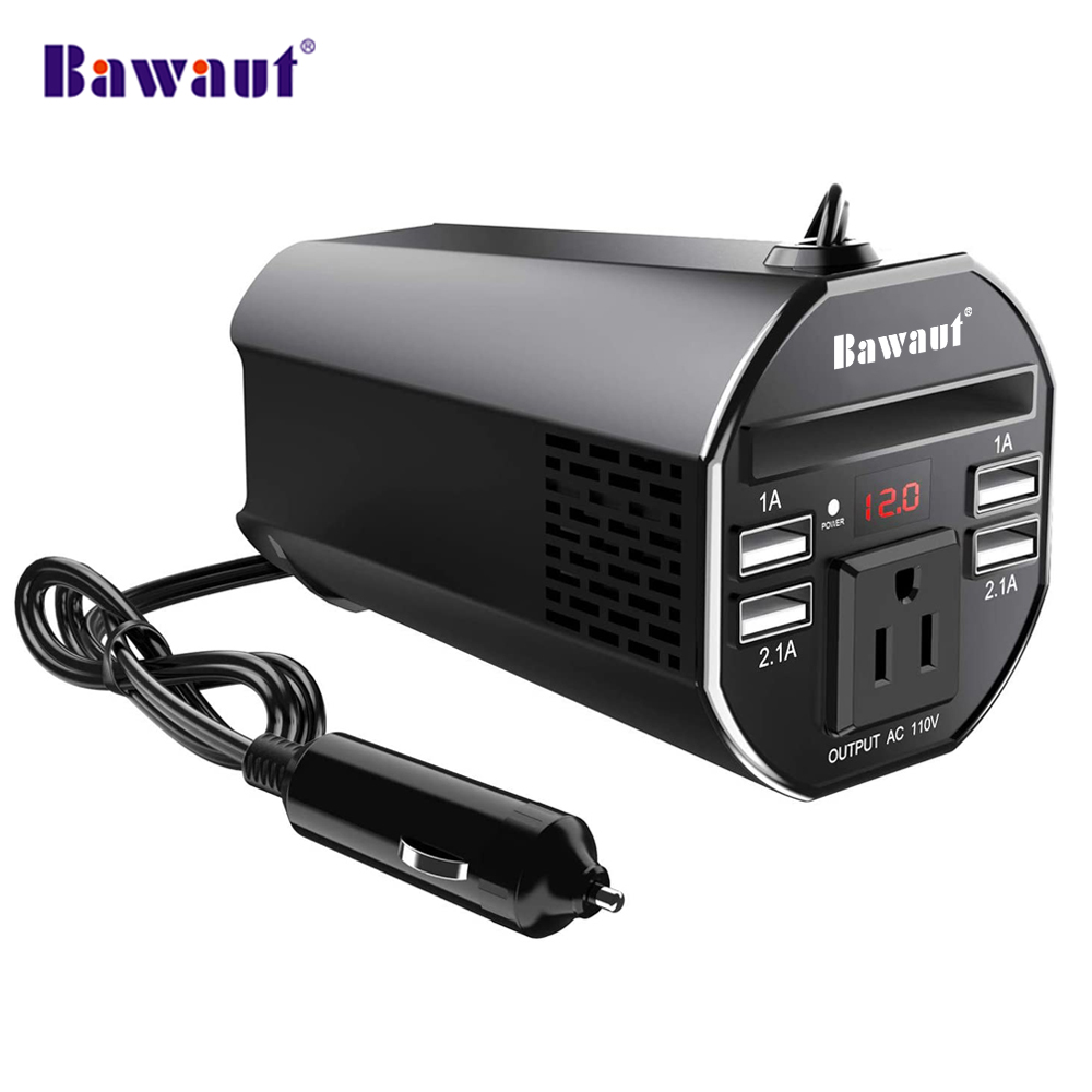 Car adapter inverter 150w Modified Sine Wave with DC 12V to AC 110V 220V usb charger AC outlet