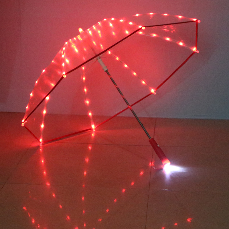 Clear Transparent Poe Umbrella With Led Light