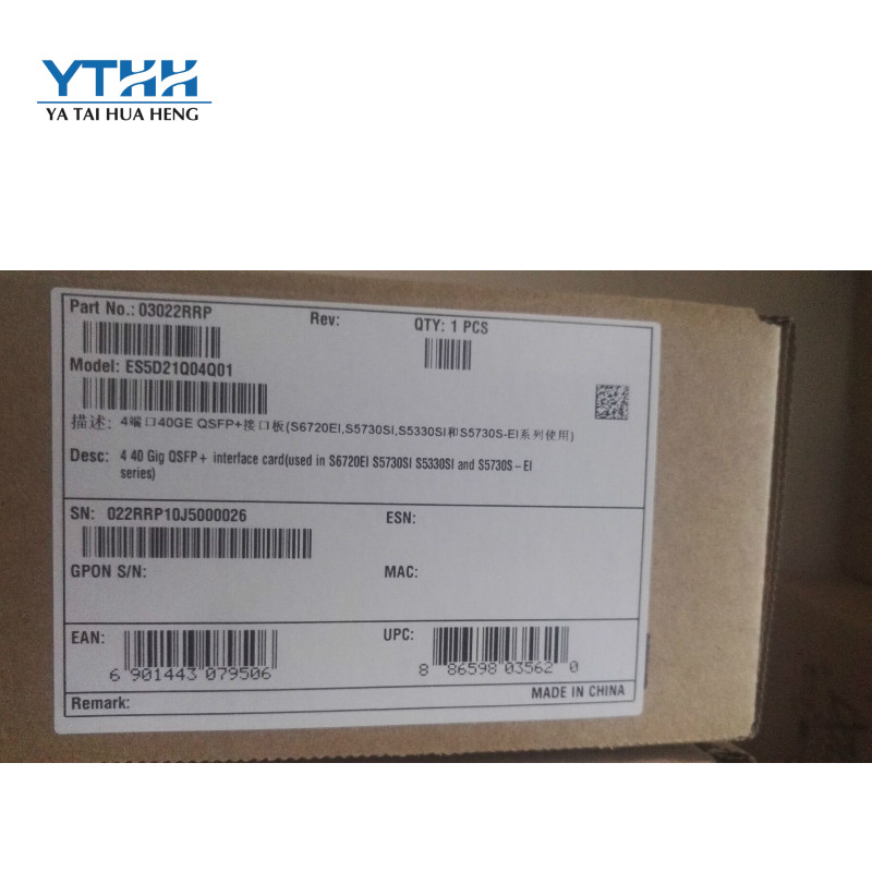 03022RRP ES5D21Q04Q01 hua wei 4 40 Gig QSFP + интерфейсная карта S6720-30C-EI-24S-AC/S6720-54C-EI-48S-AC/S5720-56C-PWR-EI-AC1