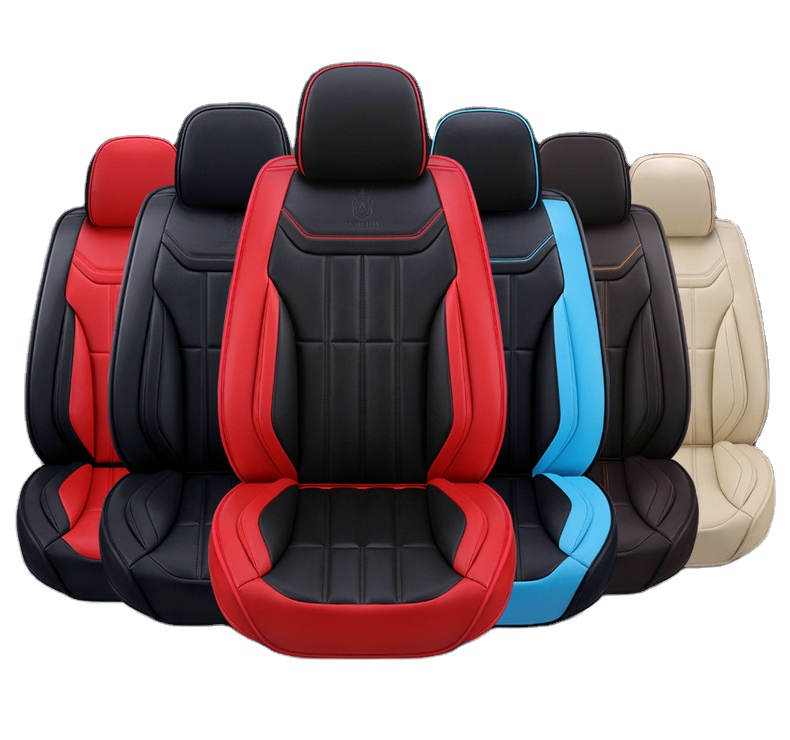 5D PU Leather Set Car Seat Covers Universal Waterproof and Non-Slip Seat Cushions for All seasons
